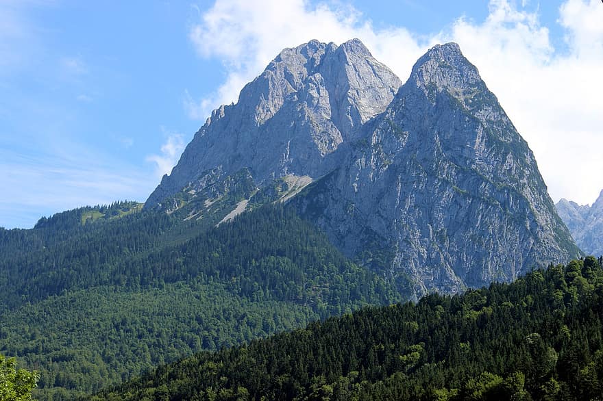 الجبال ، zugspitze ، جبال الألب البافارية ، ألمانيا ، بافاريا ، طبيعة