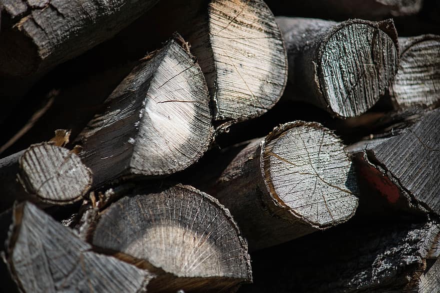 дърва за горене, гори, купчина, дървена купчина, дървен материал, дървен стек, трупи, съхранение, близък план, дървен, текстура