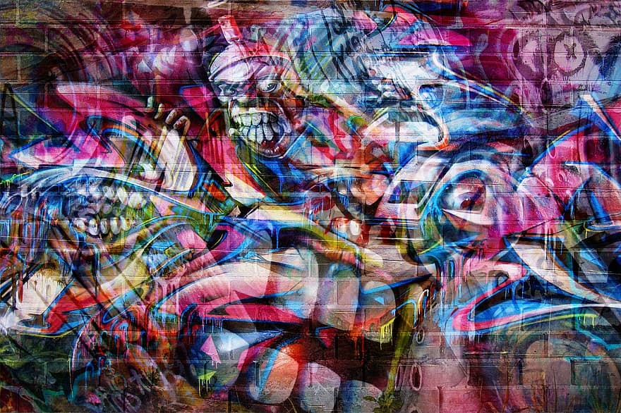muur, graffiti, kunst, achtergrond, Abstrak, kleurrijk, ontwerp, artistiek, schilderij