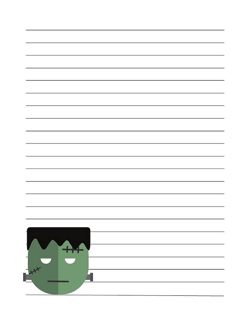 Pagina de jurnal cu linii, Frankenstein