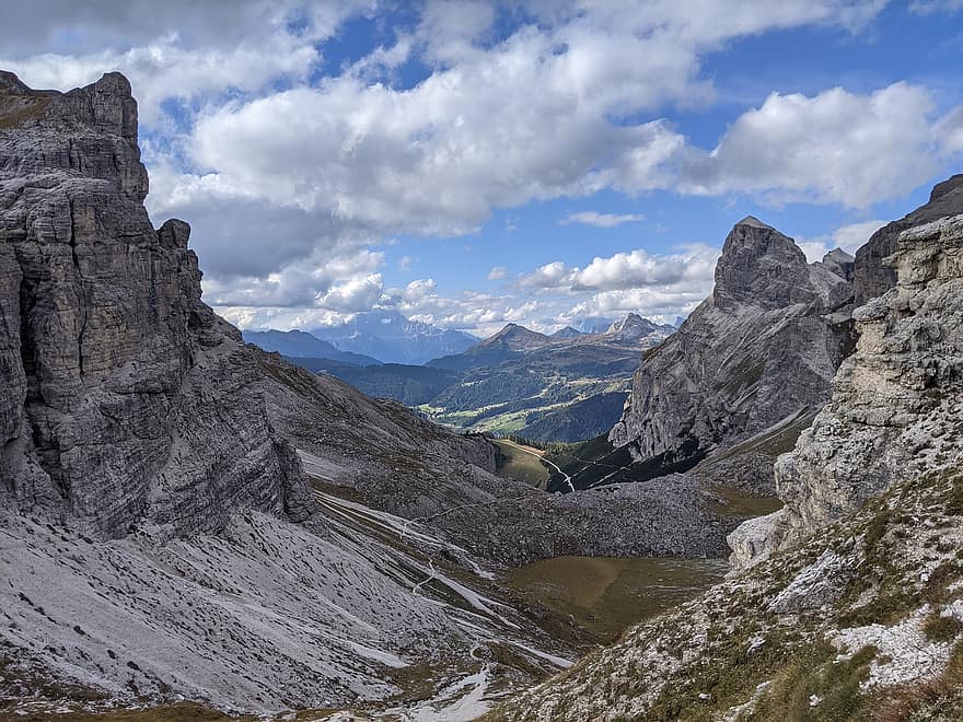 montañas, pico, cumbre, dolomitas, Italia, Tirol del Sur, paisaje
