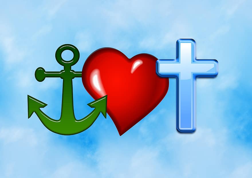 kruis, hart-, anker, liefde, hoop, kruisiging, verrijzenis, Bijbel, Christendom, Christus, geloof