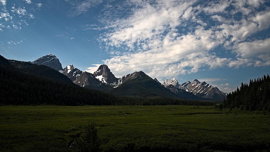 montagne, Kananaskis, Alberta, Canada, natura, paesaggio, rockies, scenario, montagna, all'aperto