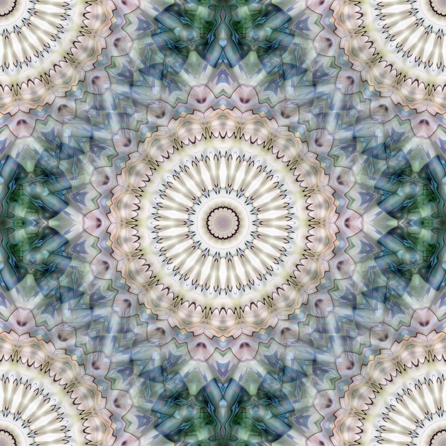 fractal, kaleidoskooppi, Mandala, saumaton, kuvio, piiri