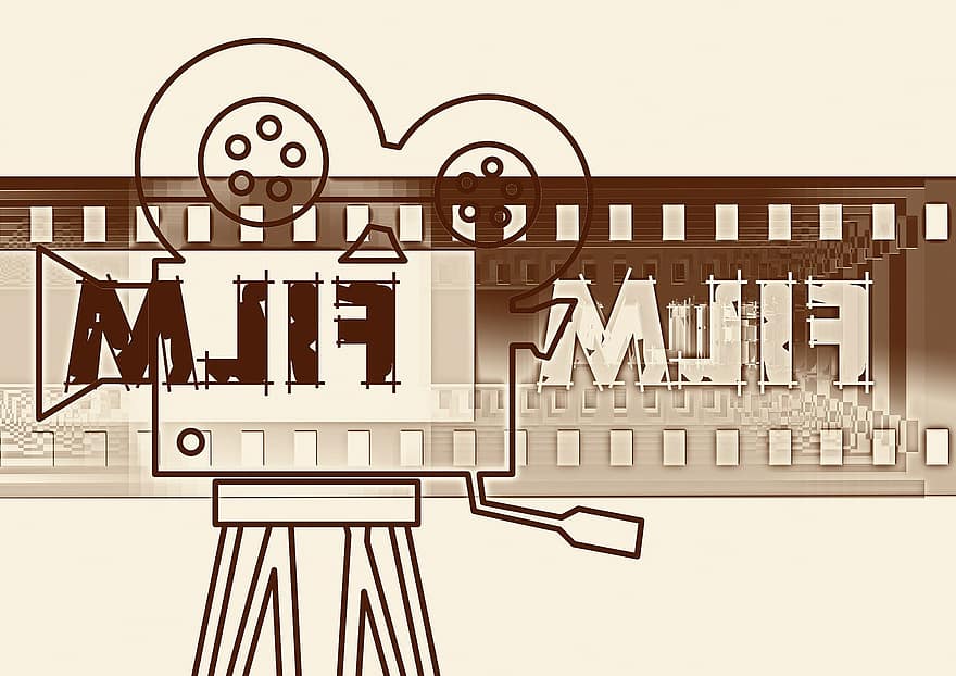 projektor, kino, demonstracja, film, przezroczy, czarny, wideo, analog, nagranie, obraz, film slajdów