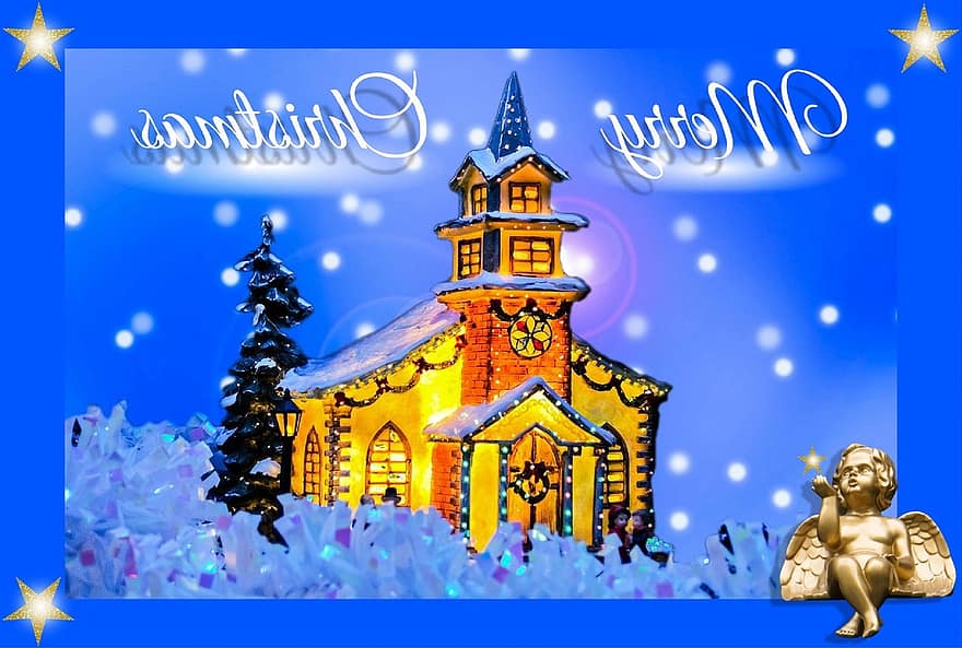 Selamat Natal, kartu Natal, kartu ucapan, salam natal, motif natal, hari Natal, senang diperbaiki, liburan, Salam pembuka, biru, dingin