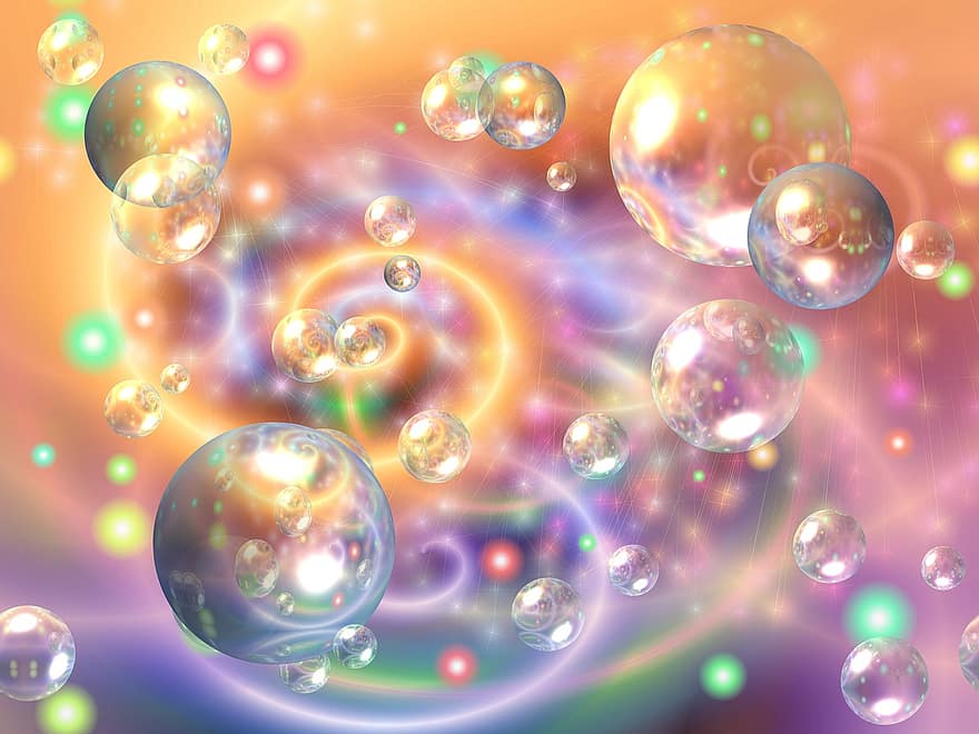burbujas, fantasía, vistoso, luces, láseres, decoración, diseño, guay, color, circulo