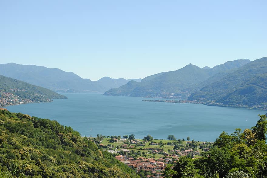 järvi, Como-järvi, näköala, Gravedona, vesi