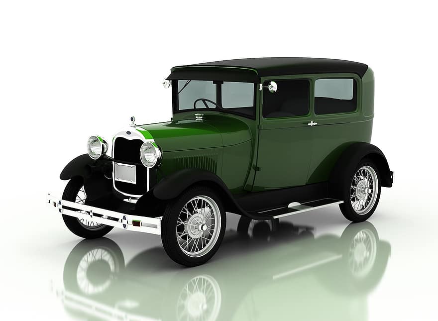Ford A Tudor 1929, auto, vuosikerta, kahlaamo, oldtimer, klassikko, vanha, kuljetus, autojen, antiikki-, nostalgia