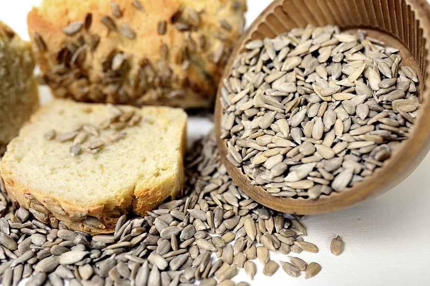 Sunflower Seeds, Bread, Food, Grains, Baked, Pastry, White Bread Pastry, Baked Goods, Loaf, Tasty