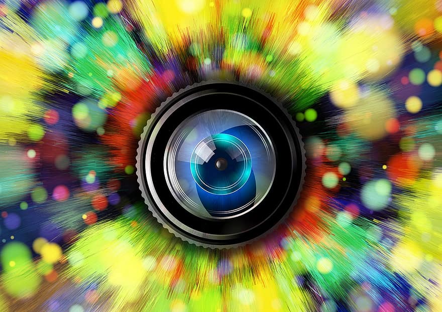 lente, Câmera, bokeh, cor, colorida, explosão, explosão de cor, fotografia, câmera digital