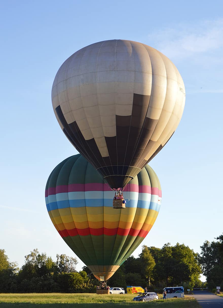 balon cu aer cald, captiv balon, conduce, balon, colorat, calatorie cu balonul cu aer cald, pluti, cer albastru, modernizare, distracţie, aventură