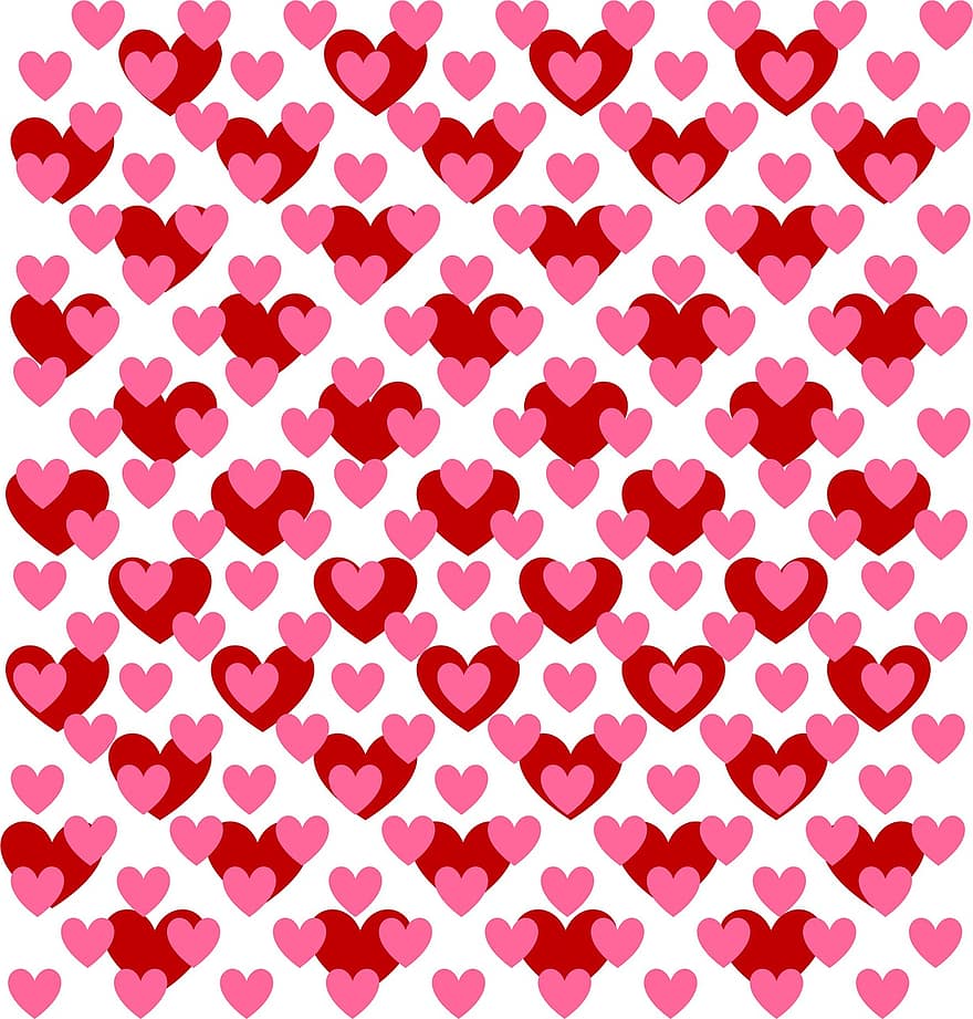 hjerte, kjærlighet, mønster, rød, rosa, design, valentine, dag, form, romanse, ferie