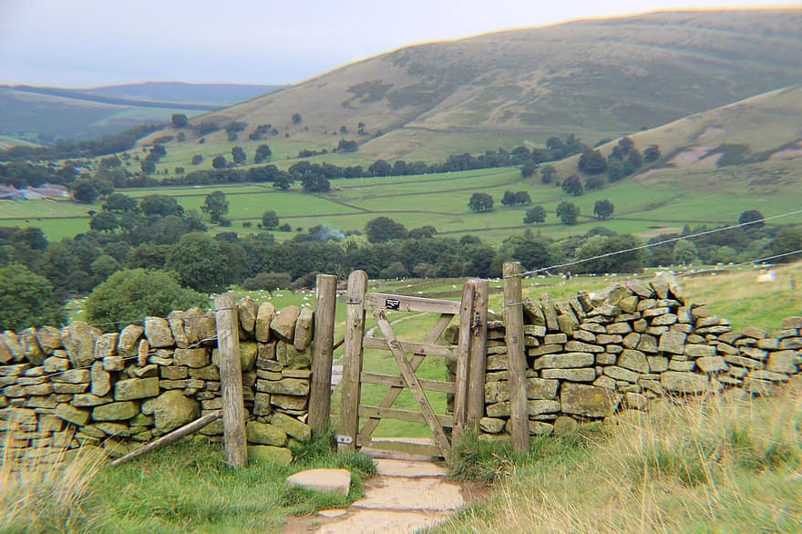 Landschaft, Natur, Reise, Erkundung, ländlich, draußen, Peak District, England, Derbyshire, edale, aonb