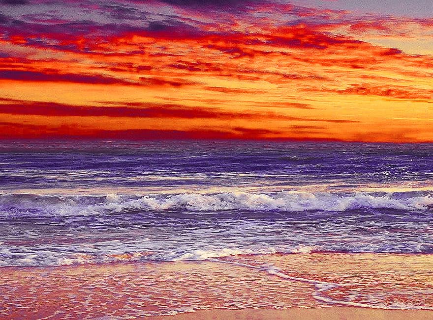 ชายหาด, ทราย, มหาสมุทร, พระอาทิตย์ขึ้น, พระอาทิตย์ตกดิน, ทะเล, ภาพทะเล, ท้องฟ้า, น้ำ, รุ่งอรุณ, พลบค่ำ