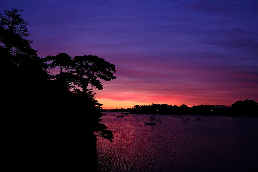 Sunset, Tranquil, Calm, Boat, Ocean, Water, Nature, Landscape, Clouds, Lake, Meditation