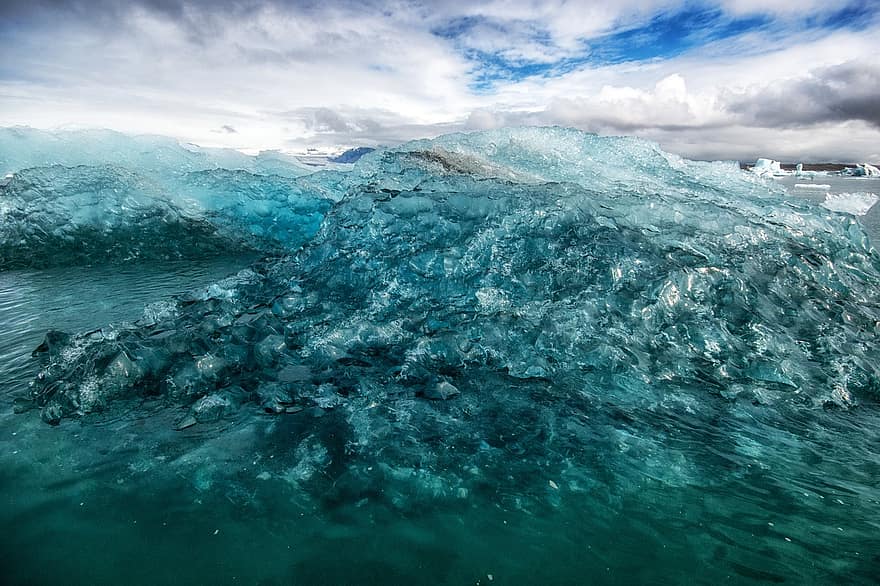 aisberga, ledus, izkausēt, Īslande, klimats, nākotnē