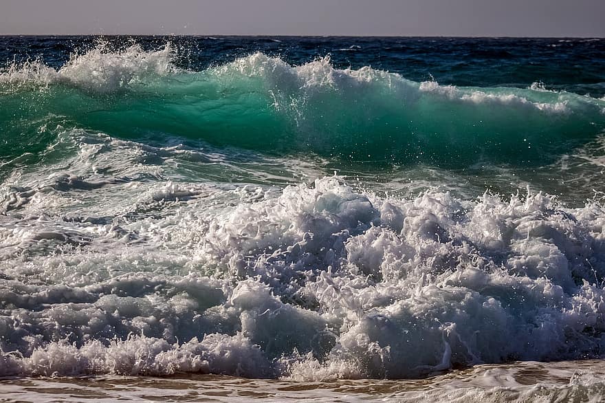 Meer, Wellen, Meerschaum, abstürzt, Ozean, Strand, brechenden Wellen, Tide, seelandschaft, Wasser, Ozean Schaum