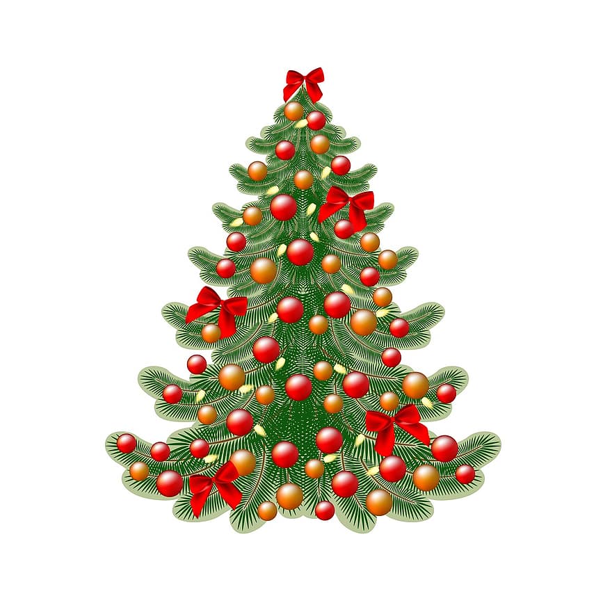 jul, ingen, vinter, stand-alone, træ, gran, ornament, fyrretræ, natur