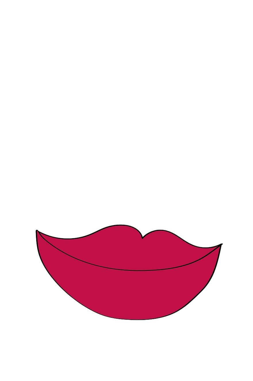 Lippen, Mund, Lächeln, Vektor, digitale Zeichnung