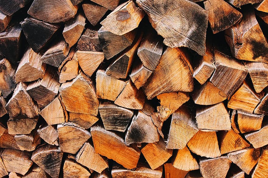 kayu, log, kayu bakar, masih hidup, pedesaan