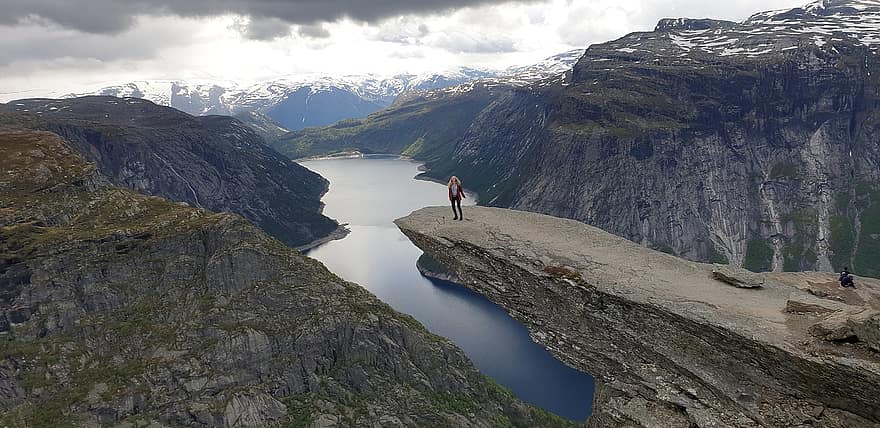 гора, горы, природа, фон, высоко, тур, пейзаж, на открытом воздухе, путешествовать, зеленый, Норвегия