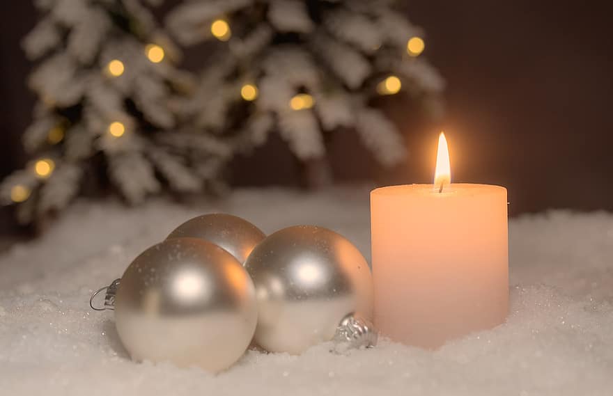 Candle, Christmas Bauble, Candlelight, Light, Advent, Christmas Time, Flame, Christmas Card, Christmas, Christmas Motif, Christmas Greeting