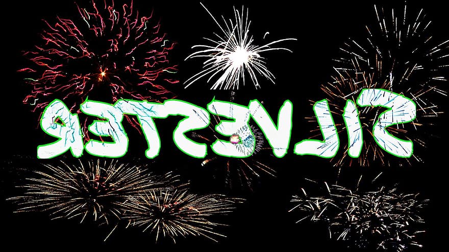 Vispera de Año Nuevo, estados financieros anuales, día de Año Nuevo, 2016, medianoche, fuegos artificiales, resumen, fondo, partido, celebrar, beber