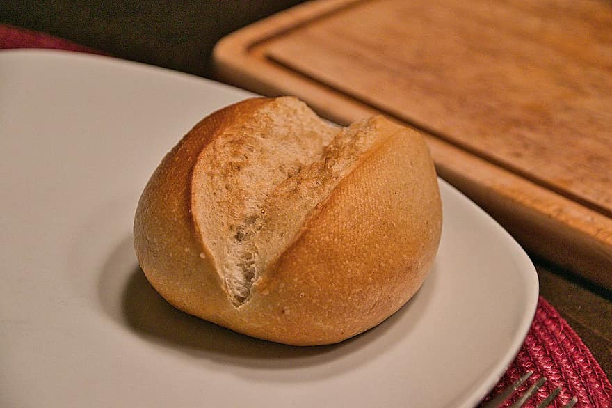 brød, mat, frokost, rull, hvete rulle, bakt, bakt godt, bakeri