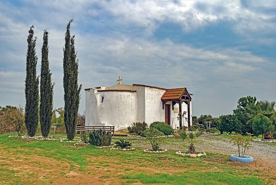 église, architecture, religion, christianisme, orthodoxe, dasaki achnas, Chypre, paysage