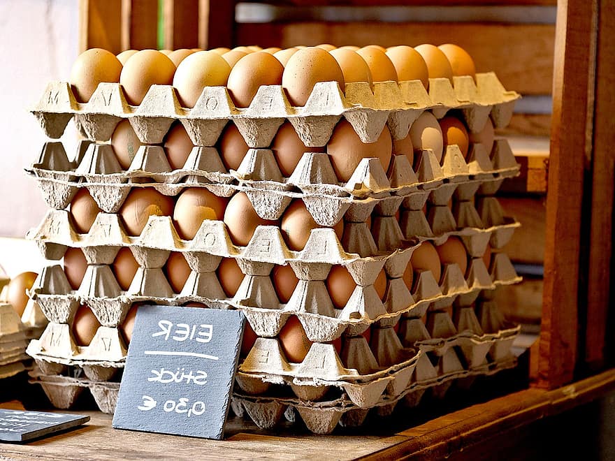 eieren, biologische eieren, voedsel, boerderij winkel, boeren lokale markt