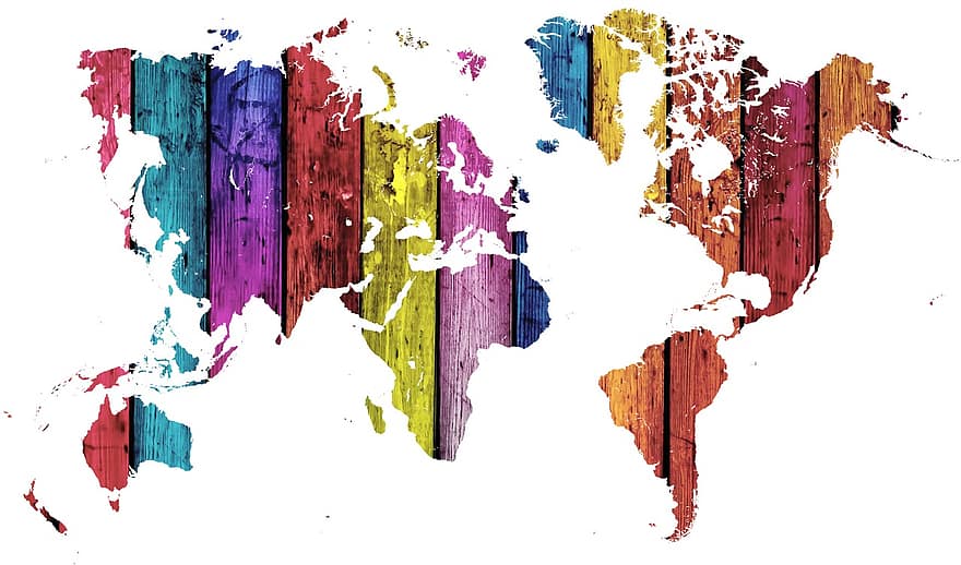 kort, verden, broget, regnbue, struktur, baggrunden, hvid