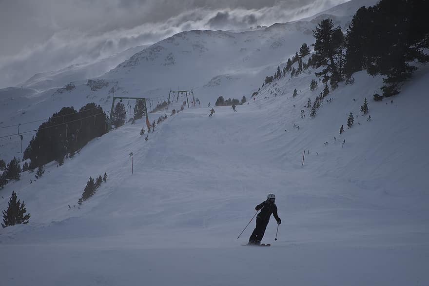 salju, main ski, bermain ski, dingin, pemandangan