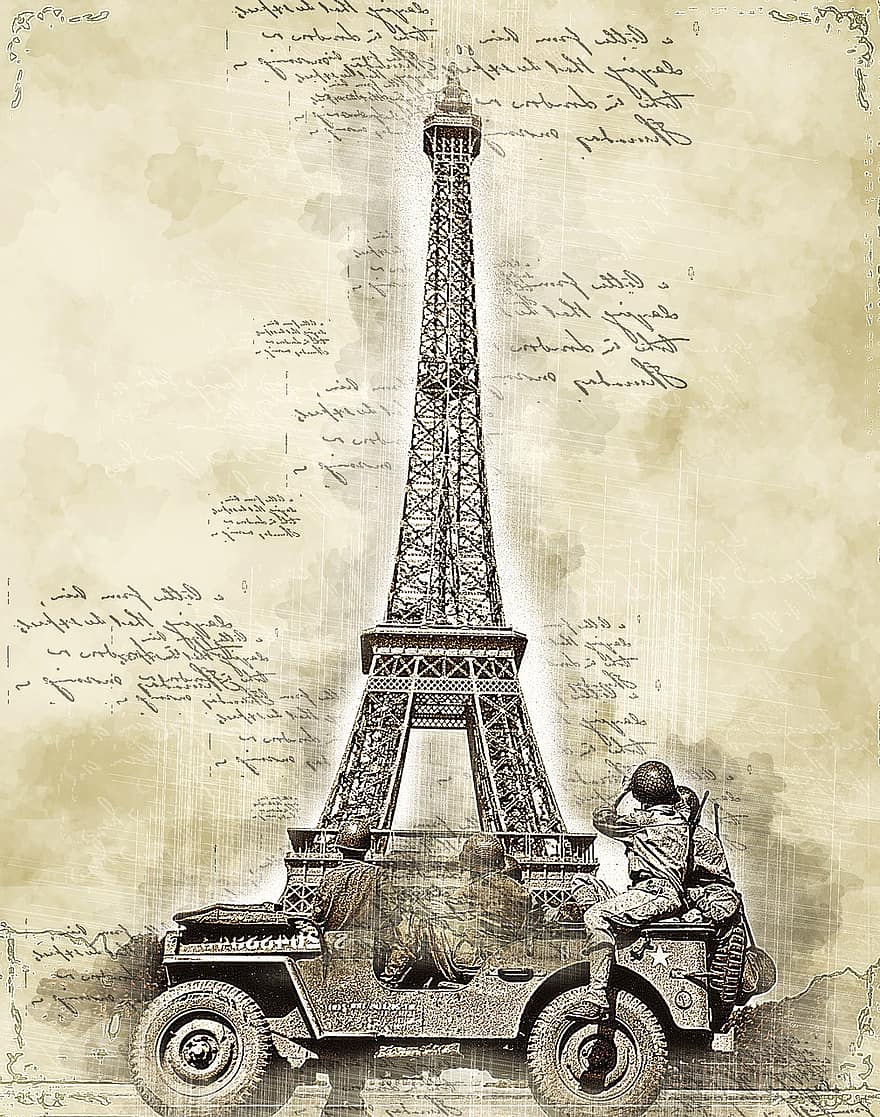 Eiffel, Tower, Paris, France, War, Soldier, Eiffel Tower, Landmark, Europe, Travel, Tourism