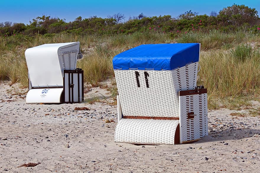 duna, silla de playa, verano, playa, vacaciones, mar Báltico, mar, oculto, naturaleza, costa, arena