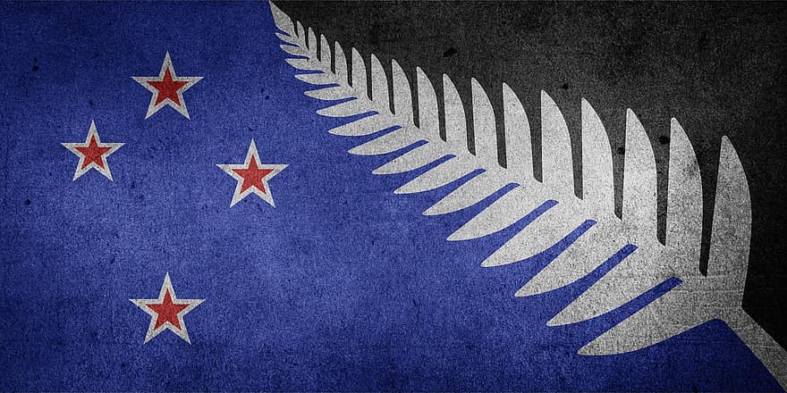 뉴질랜드, 대안, 대체 플래그, 깃발, 아시아, 태평양, 오세아니아, 그런지, 블루 뉴스