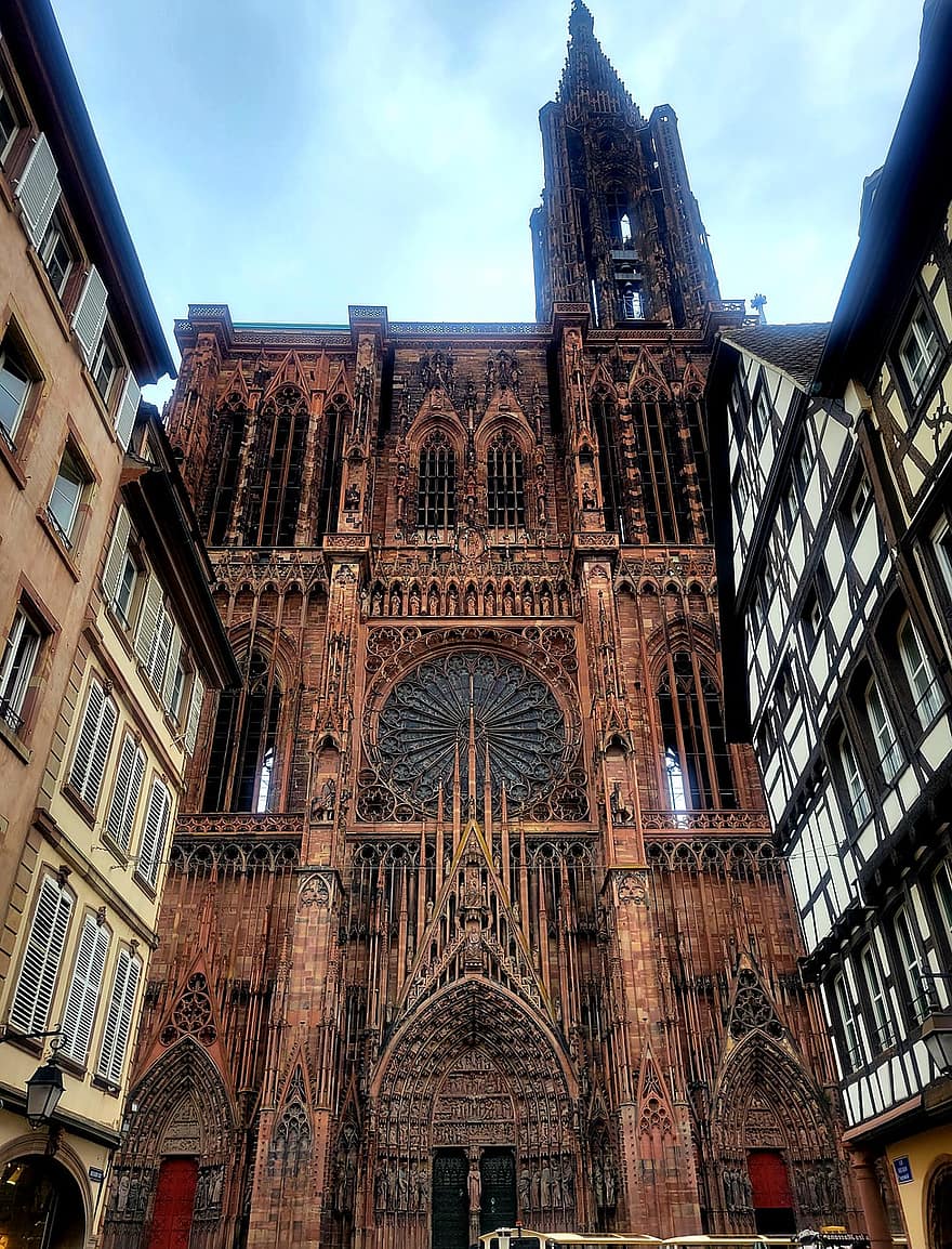 catedral, romànic, catedral de la nostra dama, Estrasburg, França, alsace