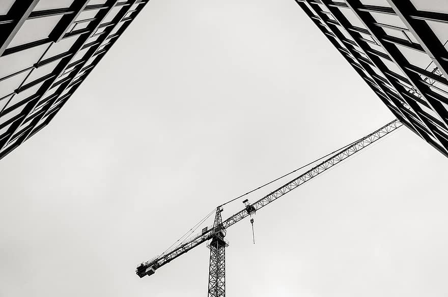 Crane, House, Building, City, To Build, construction industry, construction machinery, construction site, architecture, steel, industry