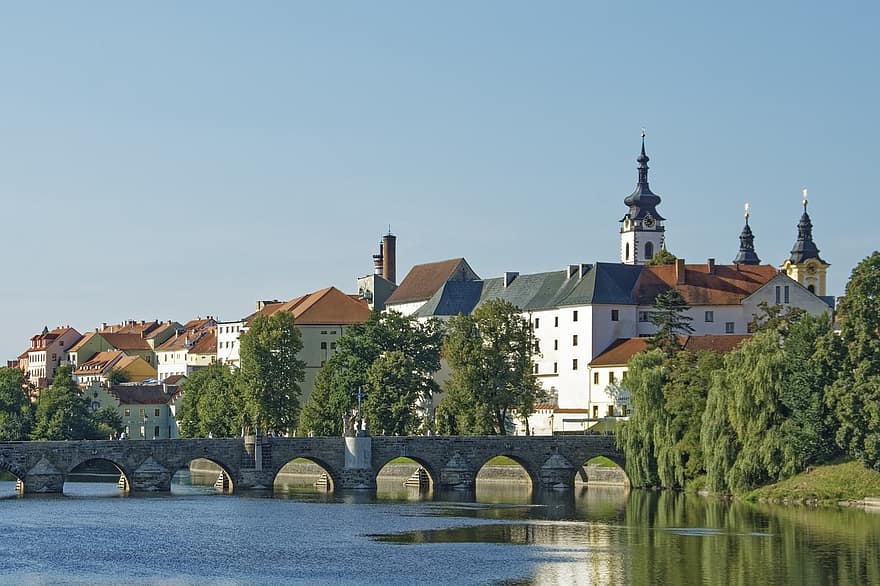 Чехия, Писек, река, град, Бохемия, Южна Бохемия, сгради, архитектура, известното място, история, лято