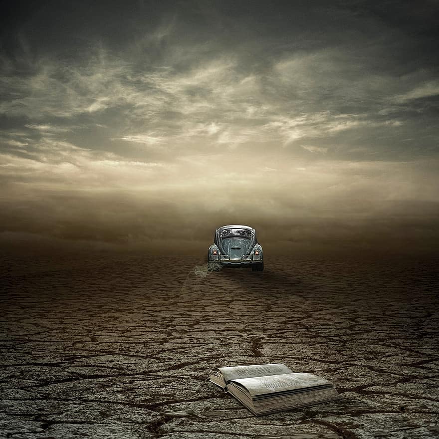 السيارات ، صحراء ، سيارة ، كتاب