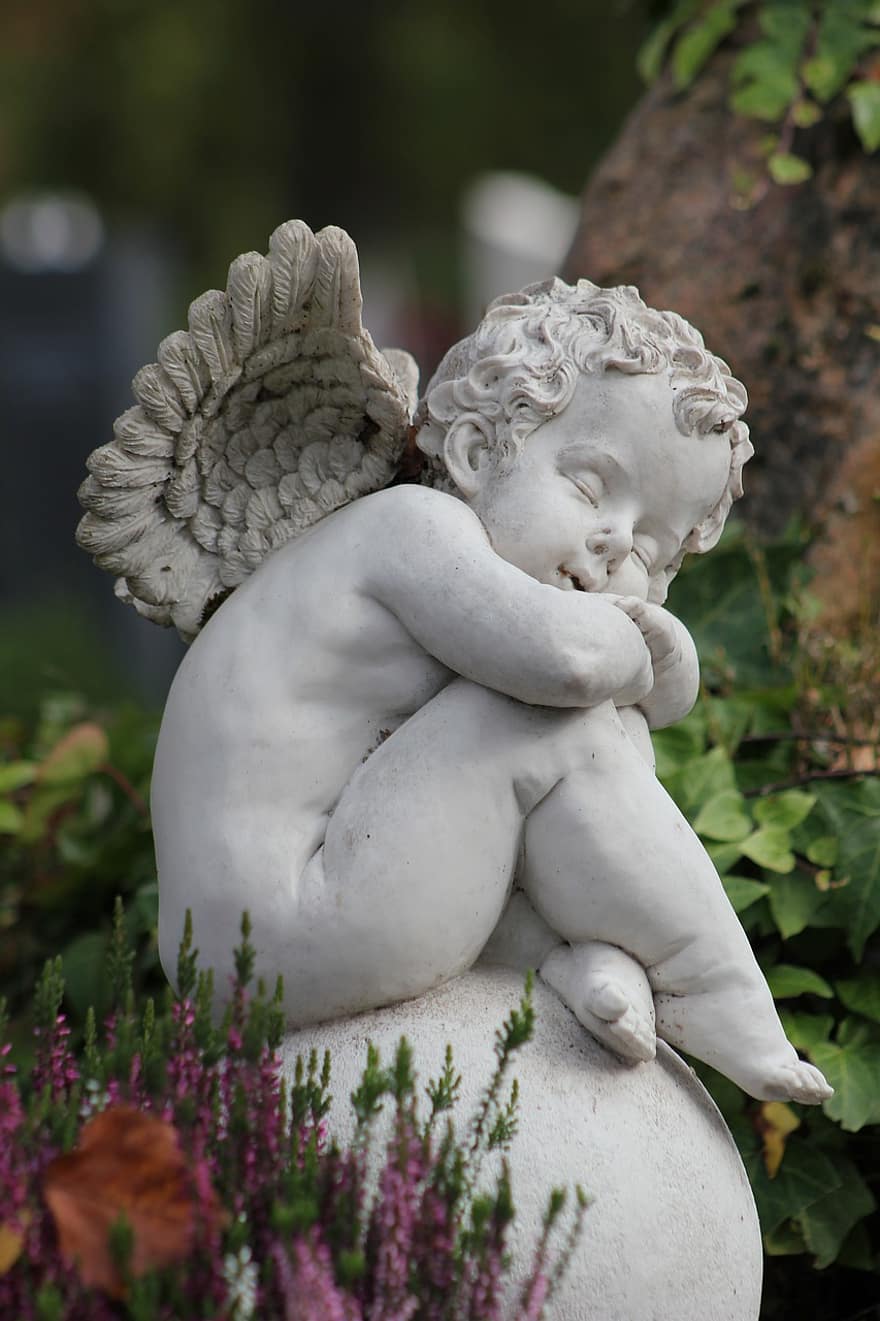 Angel Statue, Angel Sculpture, Graveyard