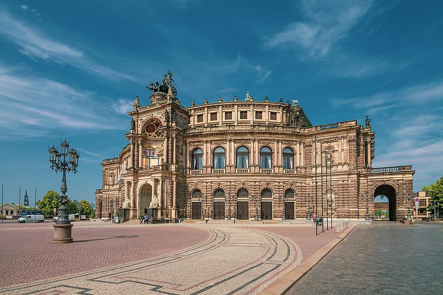 kilise, mimari, seyahat etmek, turizm, katedral, semper opera binası, Dresden, ince yün kumaş, Opera binası