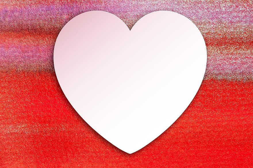 liefde, hart-, papier, waterverf, Valentijnsdag, achtergrond, romance, geluk, rood, paars, kaart