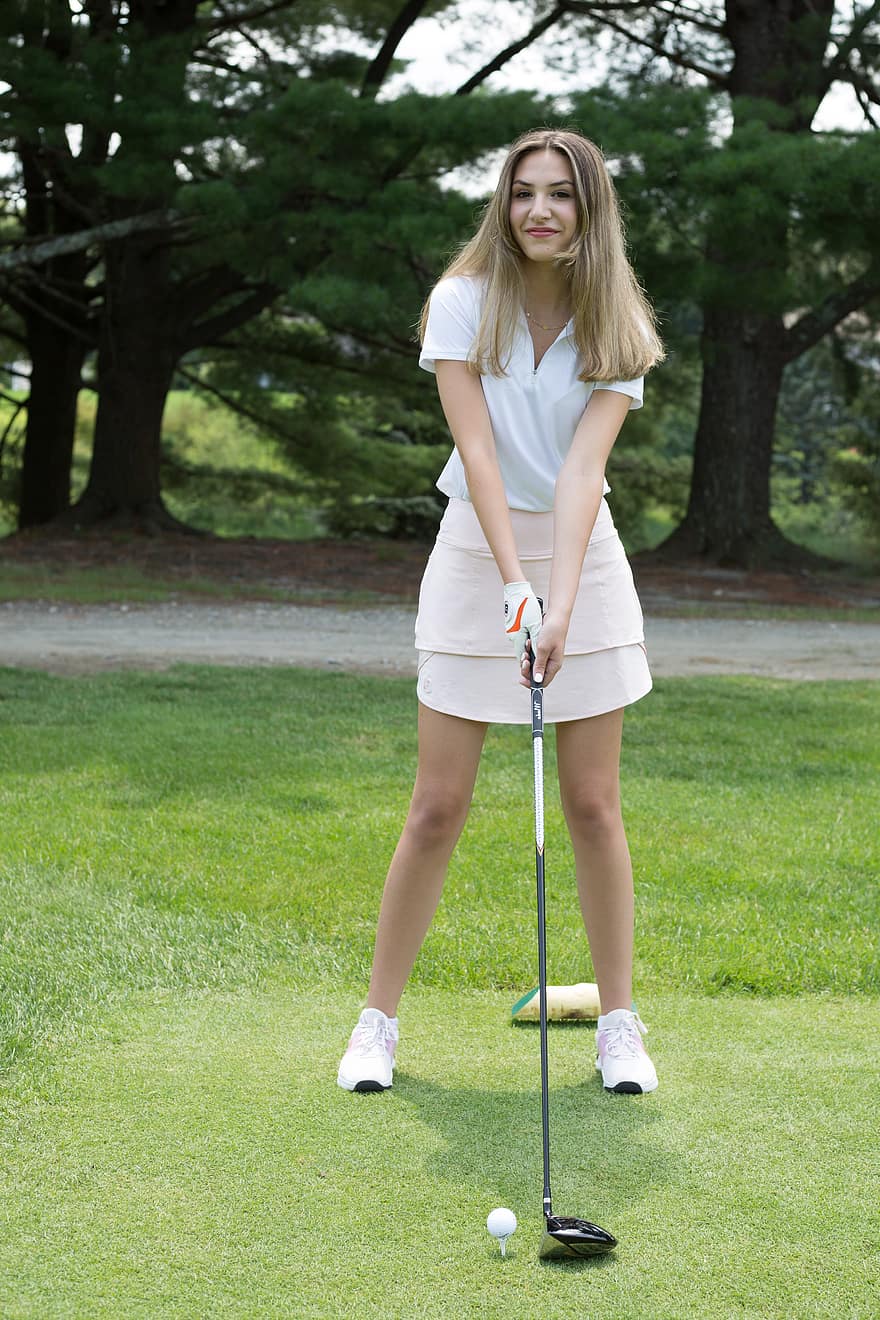 woman, golfer, golfing, female, person, sport, outdoor, club, playing, leisure, summer