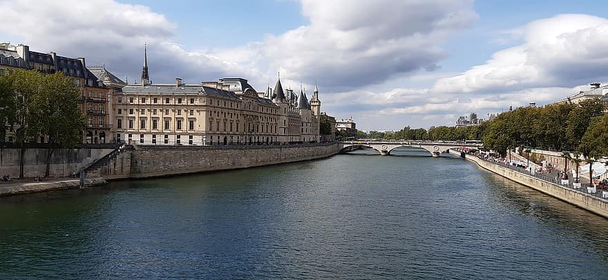 ponte, monumento, construção, arquitetura, Paris, seine, porteiro