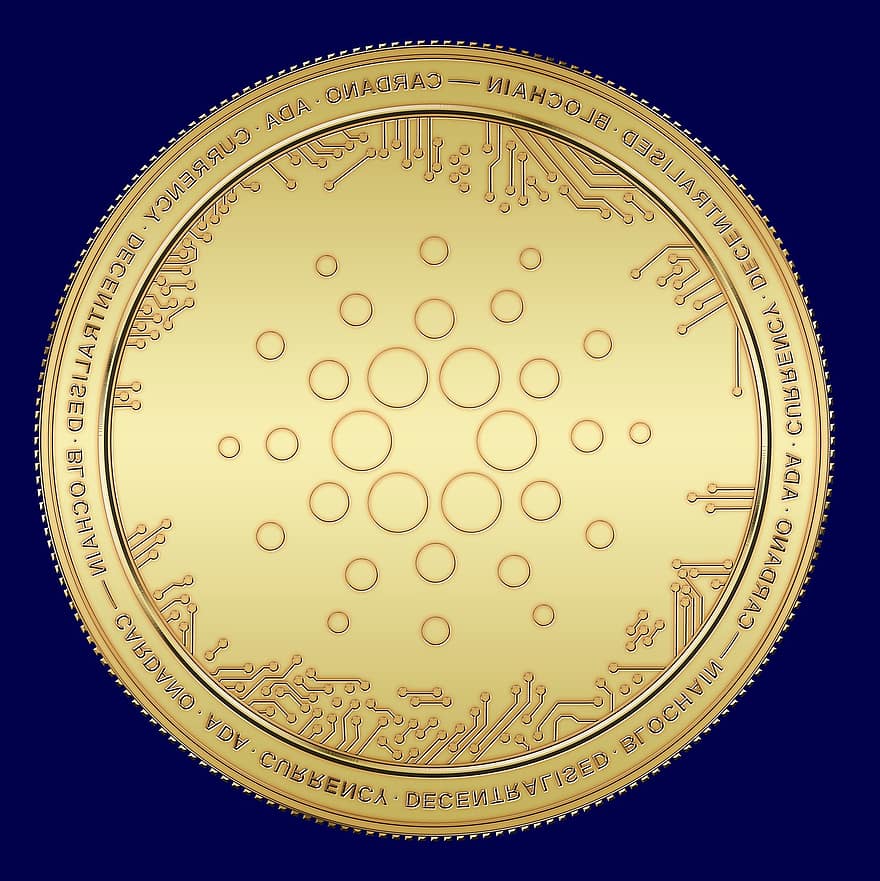 monedă, valută, bani, Cardano, ada, cripto, argint, Criptomonedă, blockchain