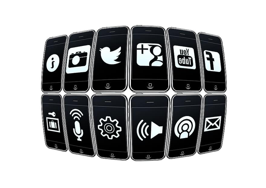 điện thoại di động, điện thoại thông minh, ứng dụng, kết cấu, mạng lưới, Internet, xã hội, mạng xã hội, Logo, Facebook, tiếp thị