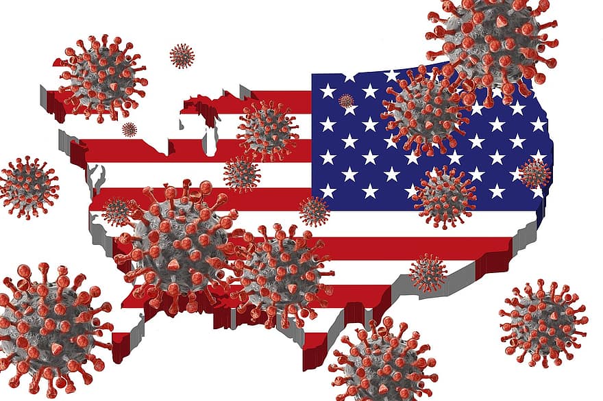 Etats-Unis, Amérique, États Unis, couronne, coronavirus, virus, covid-19, main, Arrêtez, distance, distance sociale
