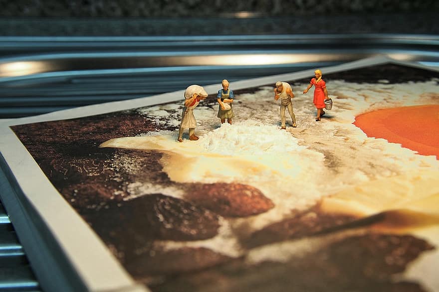 Miniature Figures, Bake, Flour, Müller, Baking Book, Dough, Ingredients, Recipe, men, food, working