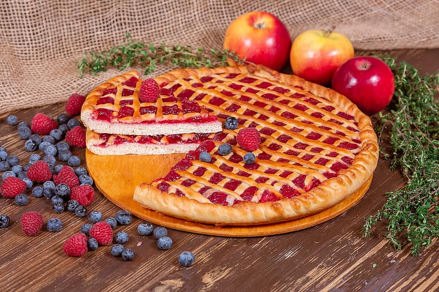 Sweet Pie, Berries, Raspberry, Apples, Lemon, Fruit, Food, Nutrition, Pie, Pastry, dessert